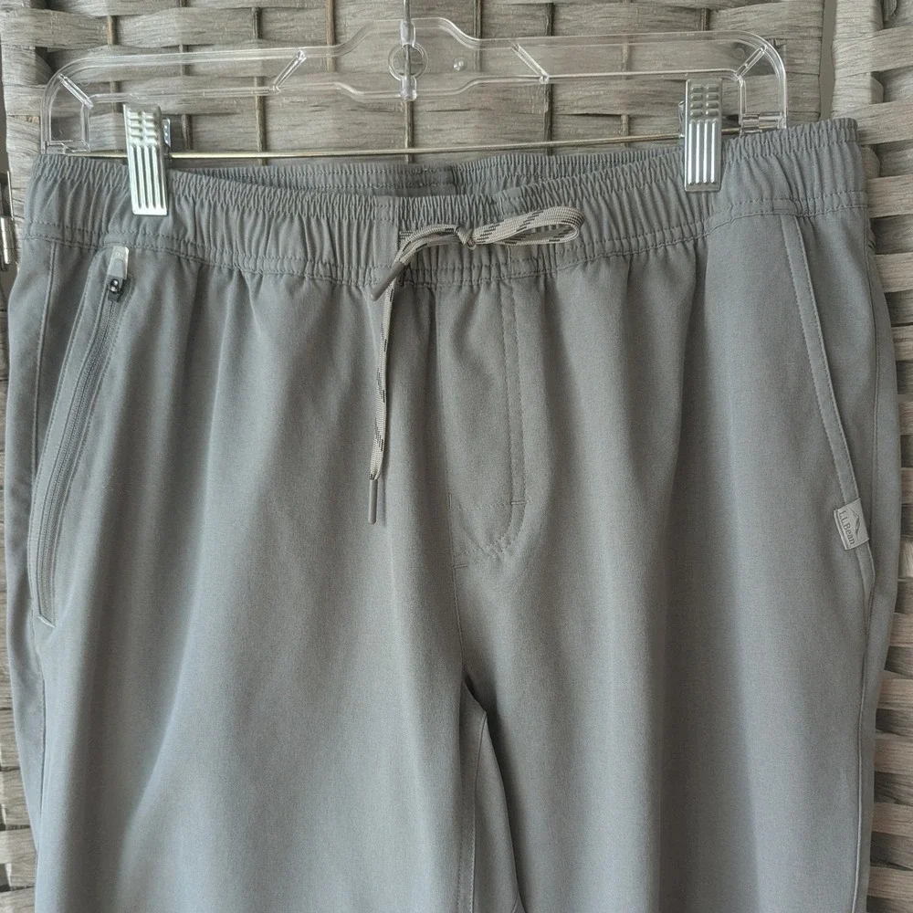 L.L.Bean Multisport Pants Grey Elastic Waist Hiking Md Performance Lightweight
